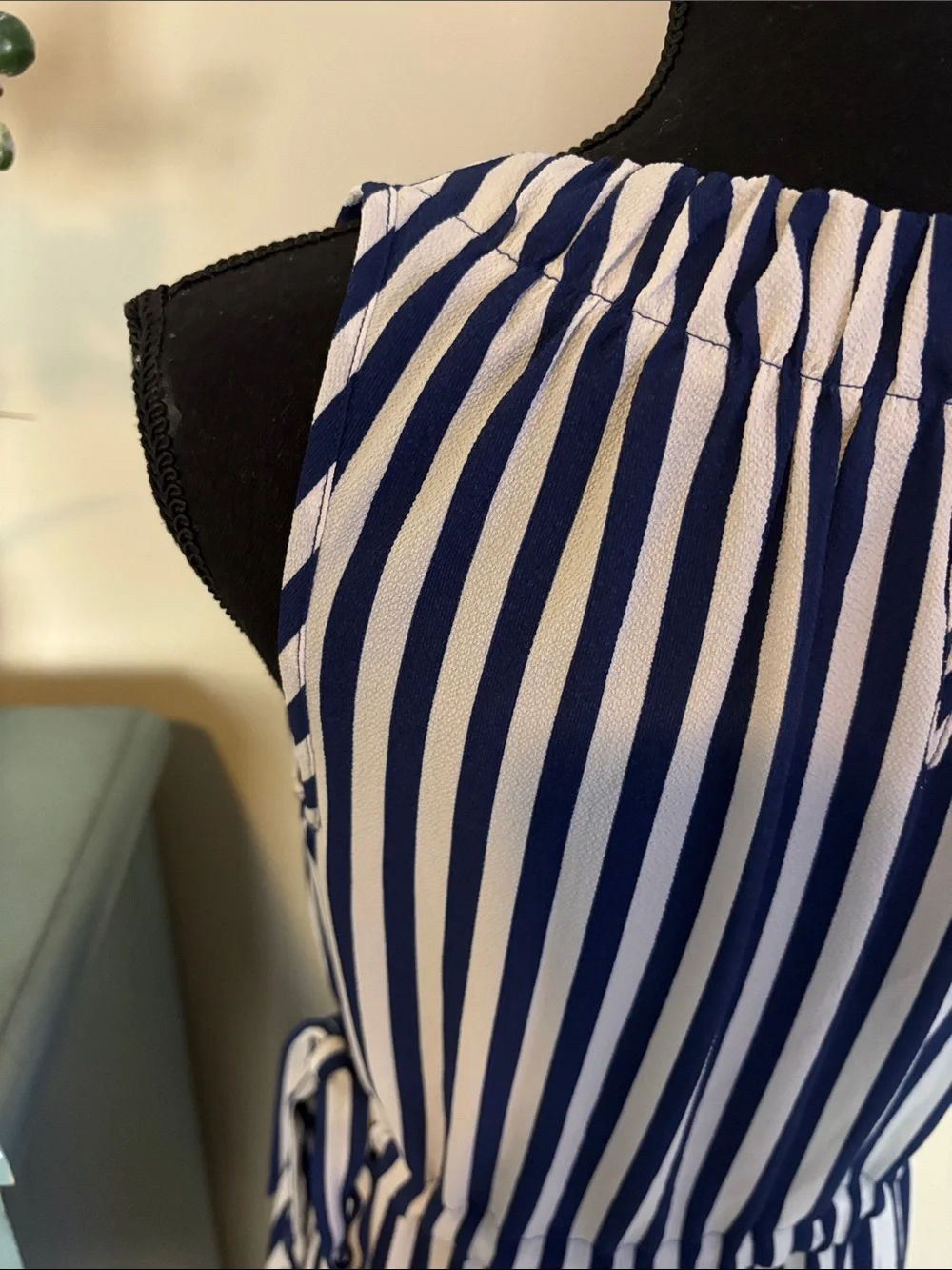 Juicy Couture Navy and White Vertical Stripe Sleeveless Midi Dress - Picture 8 of 10